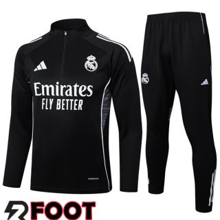 Ensemble Survetement de Foot Real Madrid Noir 2025/2026